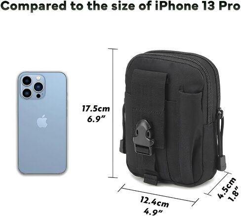 Tactical Waist Pouch MOLLE EDC Pouch Outdoor Man Waist Bag with Phone Belt Clip Holder Holster Carrying Pouch for Smartphone in Saudi Arabia