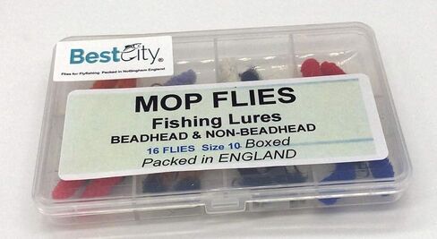 Fly Fishing Mop Flies Set containing Beadhead and Non- Beadhead Pack of 16 Size 10 in Kuwait