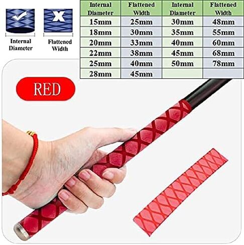 通用 Heat Shrink Rod Wrap for Fishing Rods，1M 15/18/20/22/25/28/30/35/40/50mm，Heat Shrink Wrap Tubing for Rod Grips-5 Color in Saudi Arabia