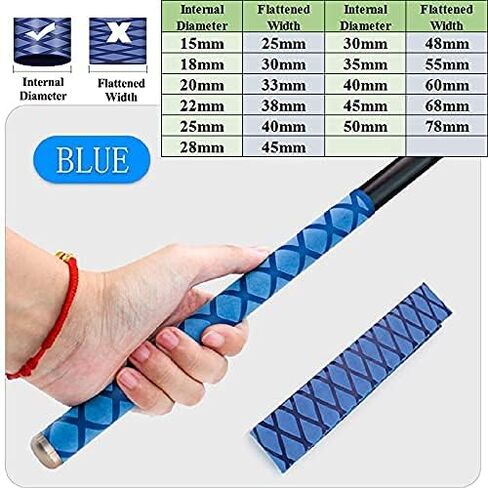 通用 Heat Shrink Rod Wrap for Fishing Rods，1M 15/18/20/22/25/28/30/35/40/50mm，Heat Shrink Wrap Tubing for Rod Grips-5 Color in Saudi Arabia