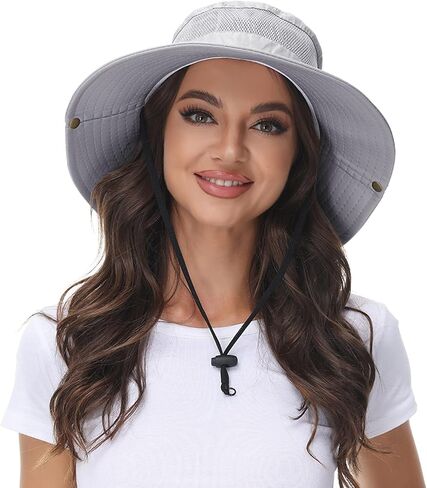 ANOTHER CHOICE Sun Hat Women Wide Brim Breathable Nylon Outdoor Hiking Hat Summer Fishing Hat with Adjustable Drawstring in Kuwait