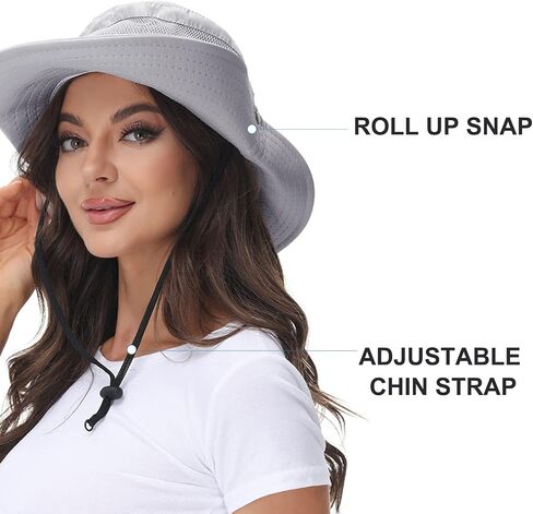 ANOTHER CHOICE Sun Hat Women Wide Brim Breathable Nylon Outdoor Hiking Hat Summer Fishing Hat with Adjustable Drawstring in Kuwait