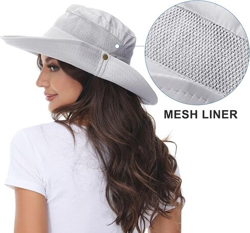 ANOTHER CHOICE Sun Hat Women Wide Brim Breathable Nylon Outdoor Hiking Hat Summer Fishing Hat with Adjustable Drawstring in Kuwait