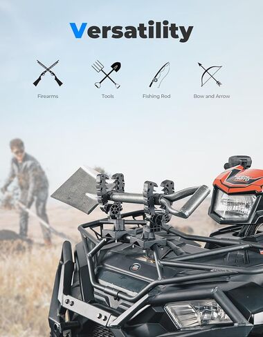 حامل مسدس KEMIMOTO لمركبة ATV، حامل قوس بندقية لمركبة ATV UTV، مقابض قابلة للتعديل مع أشرطة مطاطية متوافقة مع دراجة الصيد Treestand سكوتر التنقل على الجليد in Kuwait