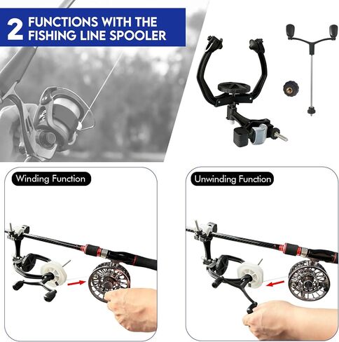 EUPHENG Fishing Line Spooler Fishing Reel Spooler with Unwinding Function, Line Spooler for Both Thick & Thin Rods, Compatible with Various Spinning Reel, Cast Reel Without Line Twist in Saudi Arabia