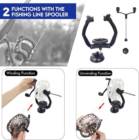 EUPHENG Fishing Line Spooler Fishing Reel Spooler with Unwinding Function, Line Spooler for Both Thick & Thin Rods, Compatible with Various Spinning Reel, Cast Reel Without Line Twist in Saudi Arabia
