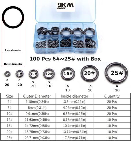 9KM DWLIFE Fishing Rod Eyelet Repair Kit, Fishing Rod Rings Repair Kit | Various Sizes for Spinning & Casting Rods, Smooth Ceramic Rings for Quick DIY Fishing Pole Repair in Freshwater & Saltwater in Kuwait