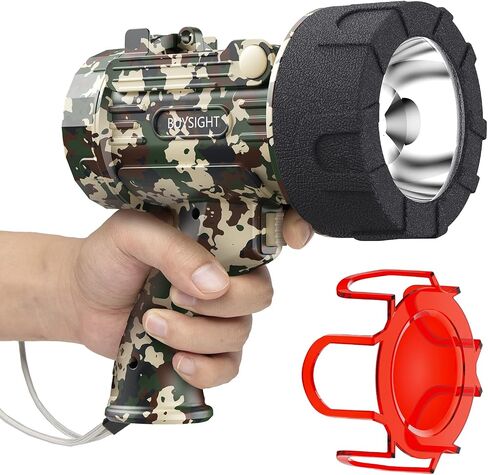 BUYSIGHT Turbo 2000000LM Rechargeable Spotlight Flashlight, IP67 Impact Resistant Searchlight, Foldable Stand Red Filter Waterproof Hunting Lamp(Camouflage Green) in Kuwait