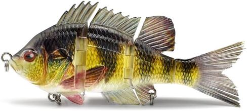 ODS Lure 5.9" Multi Jointed Swimbait with Fiber Tail for Bass Walleye Muskie Trout Fishing Tackle Lifelike in Kuwait