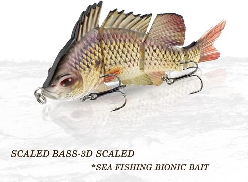 ODS Lure 5.9" Multi Jointed Swimbait with Fiber Tail for Bass Walleye Muskie Trout Fishing Tackle Lifelike in Kuwait