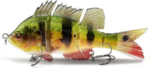 ODS Lure 5.9" Multi Jointed Swimbait with Fiber Tail for Bass Walleye Muskie Trout Fishing Tackle Lifelike in Kuwait