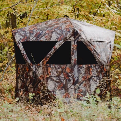 Barronett Blinds® Prowler or Road Runner 200, Portable Hunting Blind, Pop-Up Hub Blind, Zipperless Windows, Lightweight, 2-Person, Bloodtrail® Woodland, 67" x 71" x 71" in Saudi Arabia