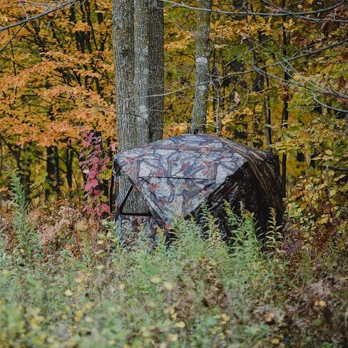 Barronett Blinds® Prowler or Road Runner 200, Portable Hunting Blind, Pop-Up Hub Blind, Zipperless Windows, Lightweight, 2-Person, Bloodtrail® Woodland, 67" x 71" x 71" in Saudi Arabia