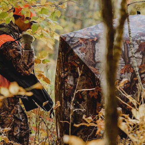 Barronett Blinds® Prowler or Road Runner 200, Portable Hunting Blind, Pop-Up Hub Blind, Zipperless Windows, Lightweight, 2-Person, Bloodtrail® Woodland, 67" x 71" x 71" in Saudi Arabia