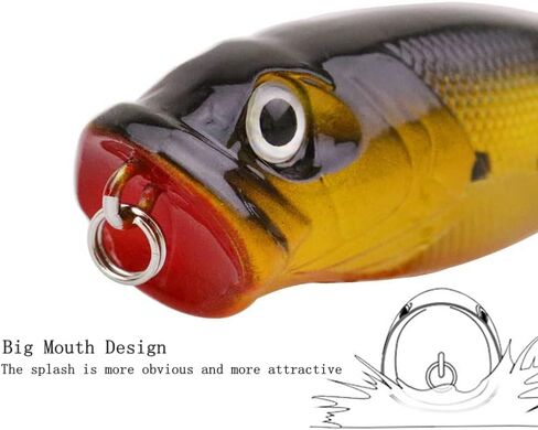 اوريجلام 5 قطع من طُعم الصيد بوبر، طعوم سمك القاروس الصلبة ثلاثية الابعاد عيون بوبرز، طعوم صيد سمك القاروس الصلبة in Kuwait