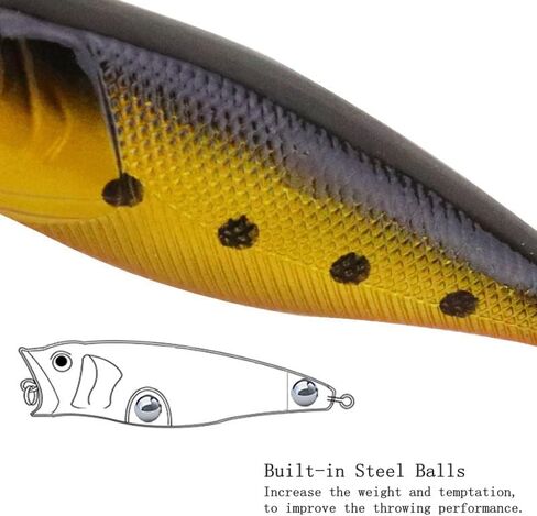 اوريجلام 5 قطع من طُعم الصيد بوبر، طعوم سمك القاروس الصلبة ثلاثية الابعاد عيون بوبرز، طعوم صيد سمك القاروس الصلبة in Kuwait