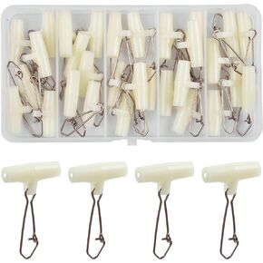 SILANON Fishing Line Sinker Slide High-Strength Braid Line Sinker Slider with Duo-Lock Snap Sinker Weight Connectors Fishing Tackle Box Kit