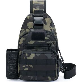 RTGGSEL الرجال التمويه التكتيكية حقيبة ظهر ذات حمالة حقائب كتف السفر العسكرية مول EDC Crossbody حقيبة صدر للرجال مع ثقب سماعة in Kuwait