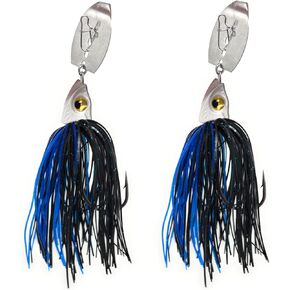 Reaction Tackle Tungsten Bladed Jig Heads for Fishing - Swimbait Fishing Jigs for Large and Smallmouth Bass, Trout, Walleye - Bass Fishing Lures Make a Chatter Sound -Vibrating Spinner Bait (2-Pack)