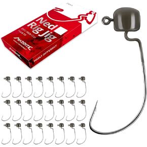 MadBite Ned Rig Jig Hook Kits, Finesse Mushroom Jig Heads for Soft Lures