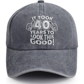 40th Birthday Decorations Baseball Cap, Funny Adjustable Cotton Embroidered Hats for Men Women in Kuwait
