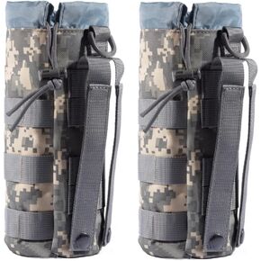 Upgraded Sports Water Bottles Pouch Bag, Tactical Drawstring Molle Water Bottle Holder Tactical Pouches, Travel Mesh Water Bottle Bag Tactical Hydration Carrier