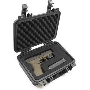 CASEMATIX Hard Gun Case for Pistols - Waterproof & Shockproof Gun Cases for Pistols, Compact 9mm Gun Case for Carrying Handgun with Scope and Accessories in Saudi Arabia