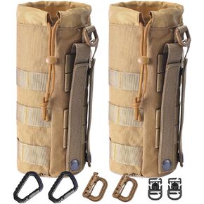 ANJINU Molle Water Bottle Holder, Water Molle Attachments, Molle Water Bottle Pouch, Tactical Backpack Attachment Pouches