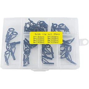 ZRUOYI Joyiii Fishing Rod Tips Stainless Steel Ceramic Ring Guide Repair Replacement 8 Sizes 40pcs Rod Tip Repair Kit in Kuwait