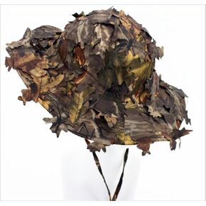 Boonie Hats for Men 3D Leaves Camo Tactical Cap for Hunting Fishing Sunshade