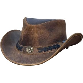 Pretlet Leather Cowboy hat for Men & Women Durable Handcrafted Lightweight Shapeable Western Hats for Men