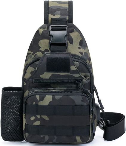 RTGGSEL الرجال التمويه التكتيكية حقيبة ظهر ذات حمالة حقائب كتف السفر العسكرية مول EDC Crossbody حقيبة صدر للرجال مع ثقب سماعة in Kuwait