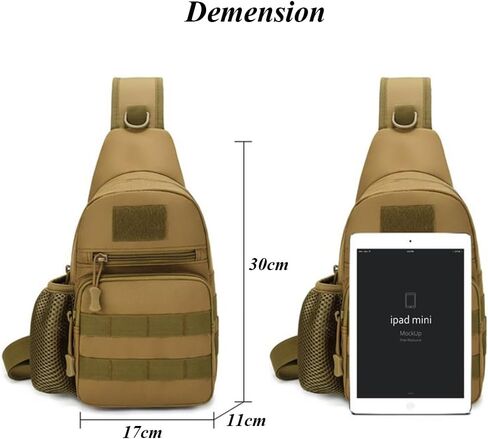 RTGGSEL الرجال التمويه التكتيكية حقيبة ظهر ذات حمالة حقائب كتف السفر العسكرية مول EDC Crossbody حقيبة صدر للرجال مع ثقب سماعة in Kuwait
