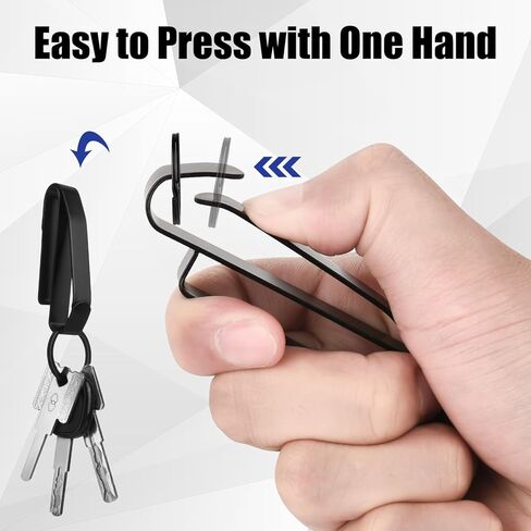 HTZNHXT 4 قطع حامل مفاتيح حزام التحمل، سلسلة مفاتيح من الفولاذ المقاوم للصدأ مشبك حزام مفاتيح مع حلقة مفاتيح قابلة للإزالة، حامل مفاتيح سريع الفك لحراس سجن الشرطة ووكالات إطفاء الحرائق in Kuwait