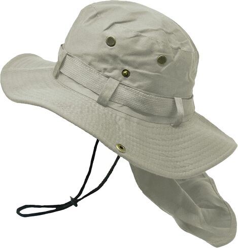 قبعة Glory Max Bucket Boonie مع غطاء قلاب للرقبة، قبعة شمس سفاري بحافة واسعة لصيد الأسماك والتنزه في حديقة الصيد in Kuwait
