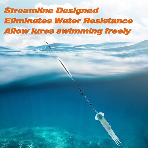 Dr.Fish 5 Pack Trolling Sinker Fishing Sinker Vertical Lead Double Ring Inline Lead Fishing Weight 1oz-8oz 5pcs Bottom Fishing Fresh Water in Saudi Arabia