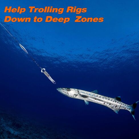 Dr.Fish 5 Pack Trolling Sinker Fishing Sinker Vertical Lead Double Ring Inline Lead Fishing Weight 1oz-8oz 5pcs Bottom Fishing Fresh Water in Saudi Arabia