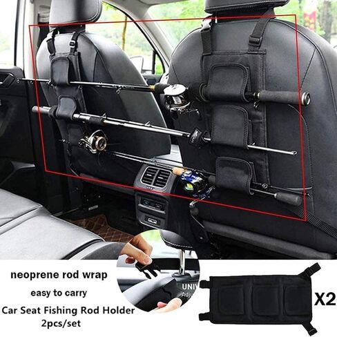 WITHFAB Fishing Rod Holders for Car, Fishing VRC Vehicle Rod Carrie, Adjustable Polyester Strap Fishing Pole Storage Rack for SUV, Wagons, Van, Easy Install Fishing Car Rod Carrier for Car in Saudi Arabia