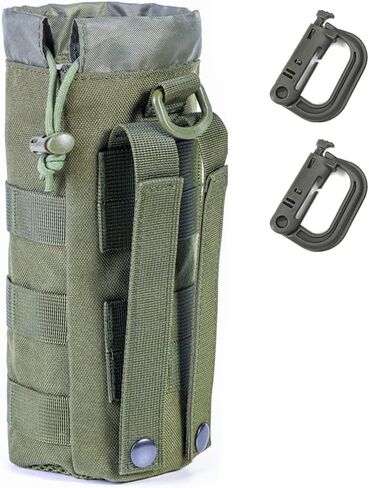 Upgraded Sports Water Bottles Pouch Bag, Tactical Drawstring Molle Water Bottle Holder Tactical Pouches, Travel Mesh Water Bottle Bag Tactical Hydration Carrier in Saudi Arabia