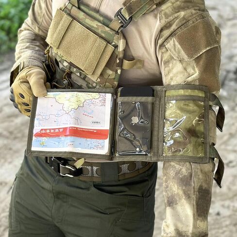 Tactical Arm Map Case, Shooters Armband Sleeve and Wrist Map Holder, DOPE Card Holder with Clear Windows for Shooting Range Cards and Field Data in Kuwait