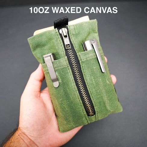 EDC Canvas Pouch (EDC Canvas Pouch, Pocket Organizer, Mighty Pouch for Men, EDC Bags with Velcro, Small Tool Pouch, Utility Pouch for Multitools, Waxed Compact Organizer in Kuwait