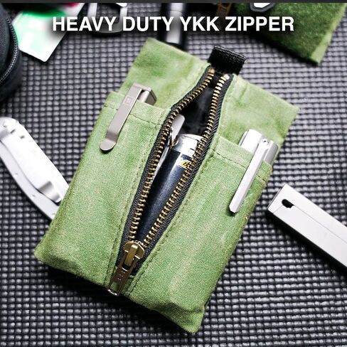 EDC Canvas Pouch (EDC Canvas Pouch, Pocket Organizer, Mighty Pouch for Men, EDC Bags with Velcro, Small Tool Pouch, Utility Pouch for Multitools, Waxed Compact Organizer in Kuwait