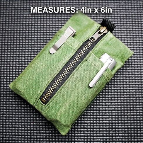 EDC Canvas Pouch (EDC Canvas Pouch, Pocket Organizer, Mighty Pouch for Men, EDC Bags with Velcro, Small Tool Pouch, Utility Pouch for Multitools, Waxed Compact Organizer in Kuwait