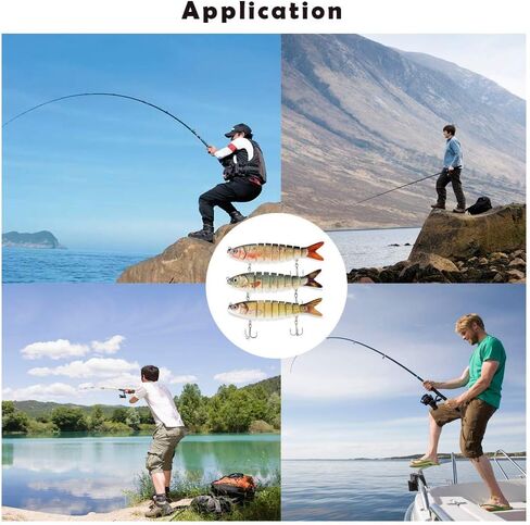 ods lure Fishing Bait for Bass Multi Jointed Swimbaits with Hooks Fishing Tackle Kit in Kuwait