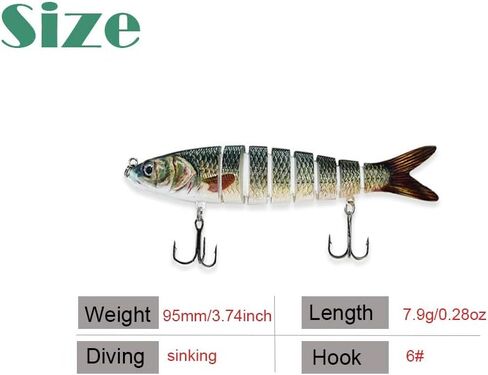 ods lure Fishing Bait for Bass Multi Jointed Swimbaits with Hooks Fishing Tackle Kit in Kuwait