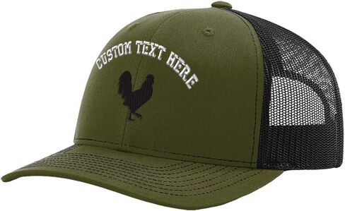 Custom Baseball Cap Rooster Shadow Cock Silhouette Embroidery Polyester Mesh in Kuwait