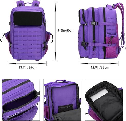 حقيبة الظهر التكتيكية العسكرية 45L / 25L 3 Day Assault Pack Molle Daypack حقيبة ظهر للمشي لمسافات طويلة للرجال والنساء in Kuwait