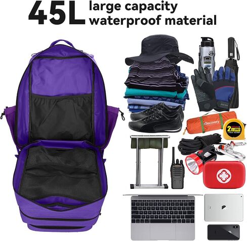 حقيبة الظهر التكتيكية العسكرية 45L / 25L 3 Day Assault Pack Molle Daypack حقيبة ظهر للمشي لمسافات طويلة للرجال والنساء in Kuwait