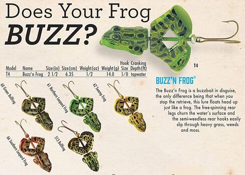 Rebel Lures Buzz'N Frog Topwater Buzzbait Fishing Lure, 2 1/2 Inch, 1/2 Ounce in Kuwait
