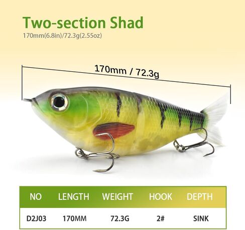ODS Lure Slow Sinking Glide Bait with Fur Tail Lifelike Fishing Tackle for Trout Shad Bass Musky in Kuwait